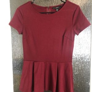 Maroon Peplum